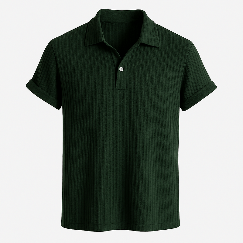 Elijano | Waffelstruktur Henley Poloshirt