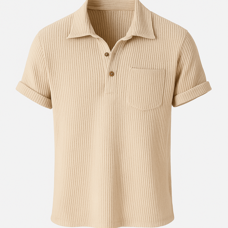 Elijano | Waffelstruktur Henley Poloshirt