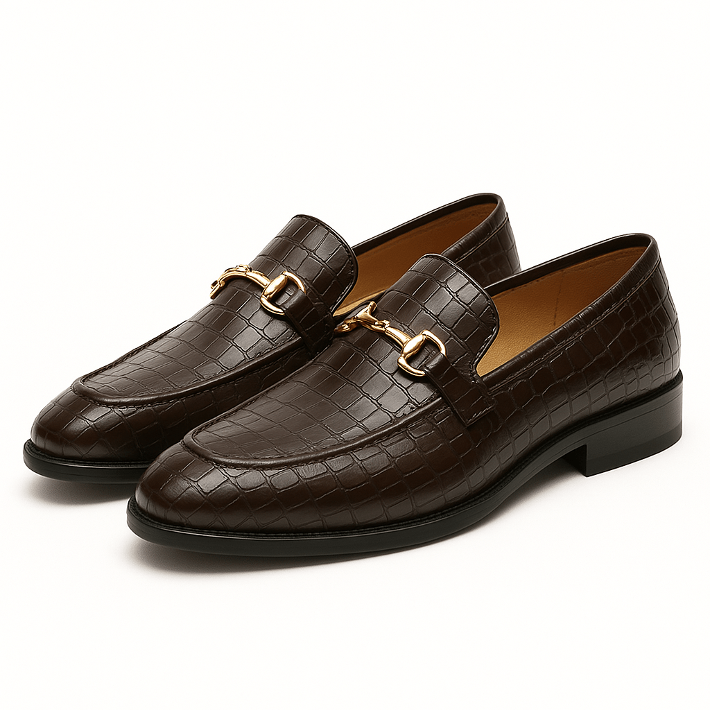 Elijano | Leder Loafer mit Alligator-Prägung